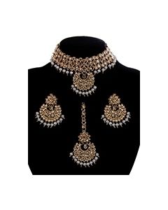 Heeramandi-Inspired Champagne CZ Indian Choker Set NANA11295C Indian Jewellery