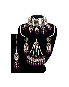 Pakistani Bridal Choker Set & Pearl Jhumar NAPL11711 Indian Jewellery
