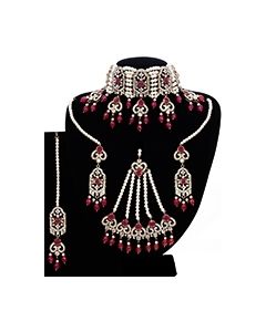 Pakistani Bridal Choker Set & Pearl Jhumar NARL11713 Indian Jewellery