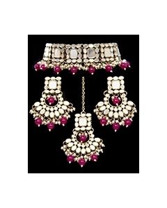 Asian Indian Antique Mirrored Jewellery Set NAPM11927 Indian Jewellery