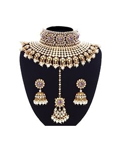Lilac Sabyasachi Inspired Bridal Jewellery Set NEUK12007 Indian Jewellery