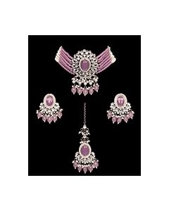 Beaded Kundan Indian Jewellery Set NSUL12229 Indian Jewellery