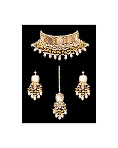 Traditional Mother of Pearl Indian Choker Set NEYL12334 Indian Jewellery