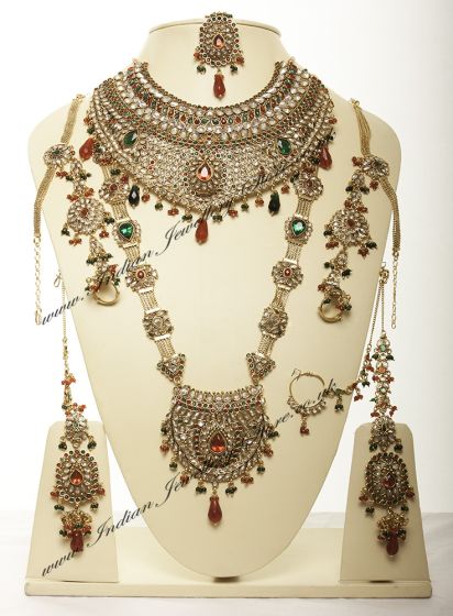 American Diamond Bridal Set JGAA02958 Indian Jewellery