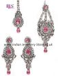 Silver Kundan Earring, Tikka & Jhumar - Rhumi ISWK10613C Indian Jewellery