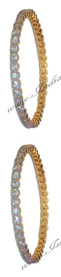 2 x Delicate Fine American Diamond Churi Bangles, 2.8 WGWA03604 Indian Jewellery