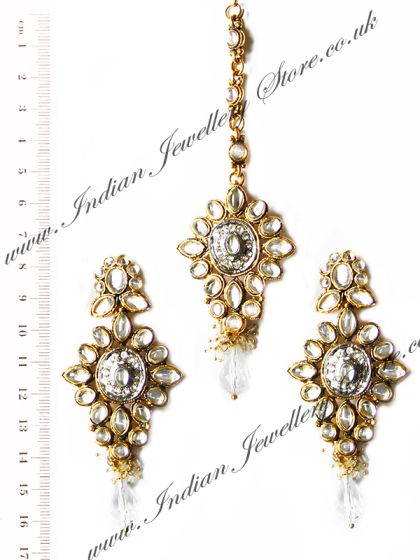 Kundan Earrings & Tikka Set IGWK10252 Indian Jewellery