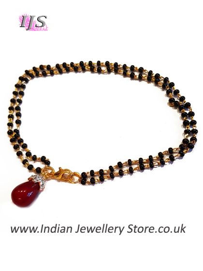 Maroon Hand Mangalsutra Bracelet MGRA10886 Indian Jewellery