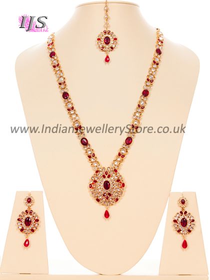 American Diamond Necklace Set - Usha NGRA10627 Indian Jewellery