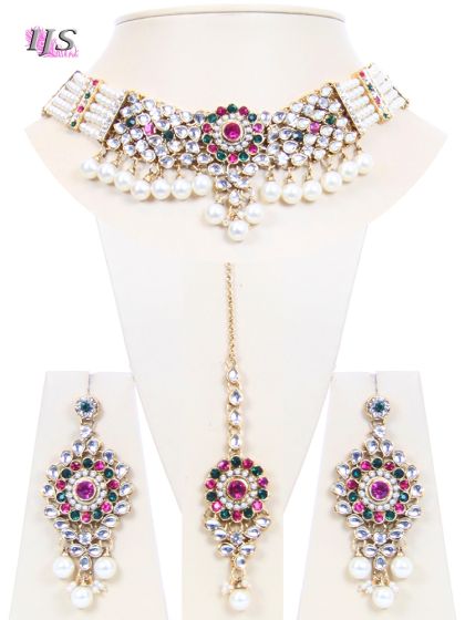 Antique Pearl & Kundan Choker- Kismat NAPL10691 Indian Jewellery