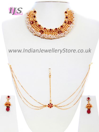 Pearl 22k Effect Designer Set - Rahee BERL10739 Indian Jewellery