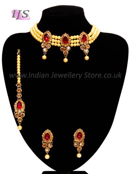 Classic Pearl Choker - Pooja NARC10792 Indian Jewellery