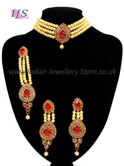 Classic Pearl Wide Choker - Moneeka NAOC10797 Indian Jewellery
