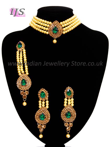 Classic Pearl Wide Choker - Moneeka NAGC10799 Indian Jewellery