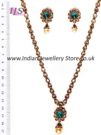 Antique Delicate Necklace Set - Neer NALA10845 Indian Jewellery