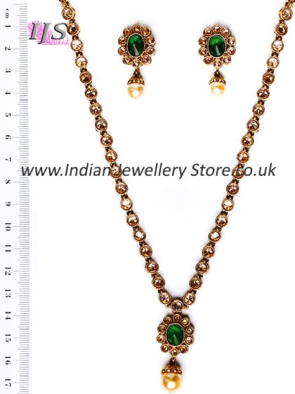 Antique Delicate Necklace Set - Neer NAGA10846 Indian Jewellery