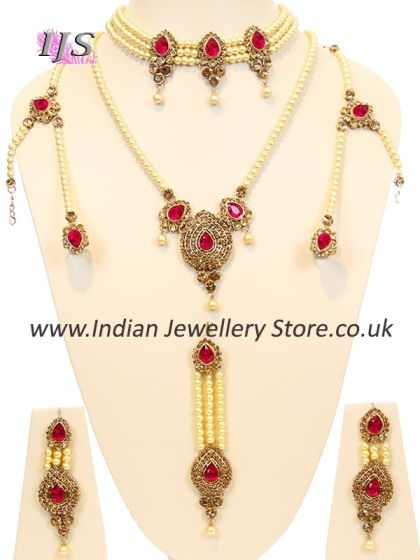 Pearl Choker Bridal Jewellery Set - Milni -  BAPL10908 Indian Jewellery