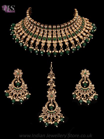 American Diamond Antique Indian Jewellery Set NAGA12445 Indian Jewellery