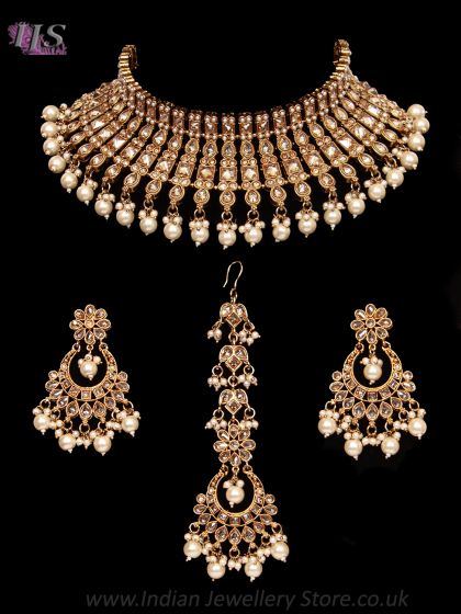 American Diamond Antique Indian Jewellery Set NANA12448 Indian Jewellery