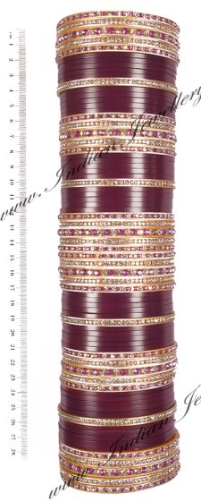 RIMI Purple Wedding Chura, 2-Hands, 2.6 UGUC03479 Indian Jewellery