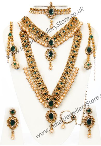Pearl Indian Bridal Set - Raveen LCT BAGC10459 Indian Jewellery