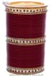 Traditional Dotted Champagne Crystal Wedding Chura - Maroon Red 2.4 UERC11814 Indian Jewellery