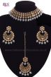 Antique Flexible Indian Jewellery Set - pale grey NAPE12125 Indian Jewellery