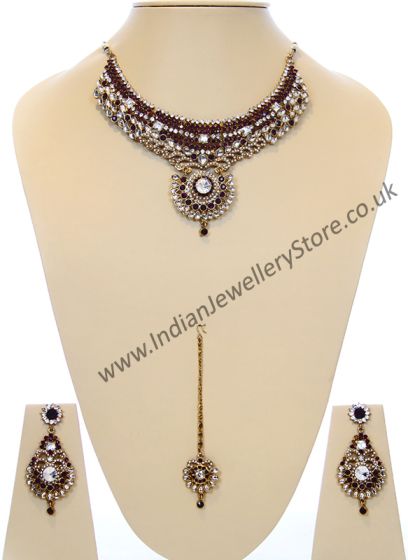 Antique Necklace Set - Yasmeen NAUC10450 Indian Jewellery
