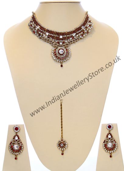 Antique Necklace Set - Yasmeen NARC10452 Indian Jewellery