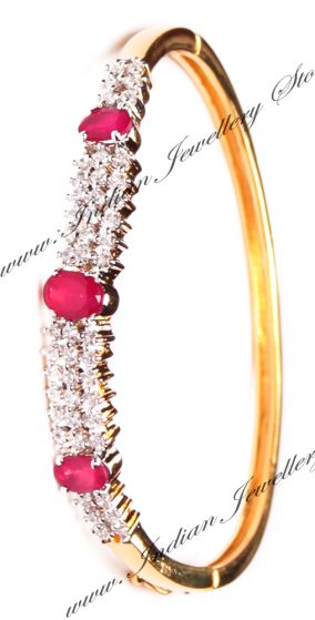 XS Ruby Delicate American Diamond Bracelet WGRA03594 Indian Jewellery