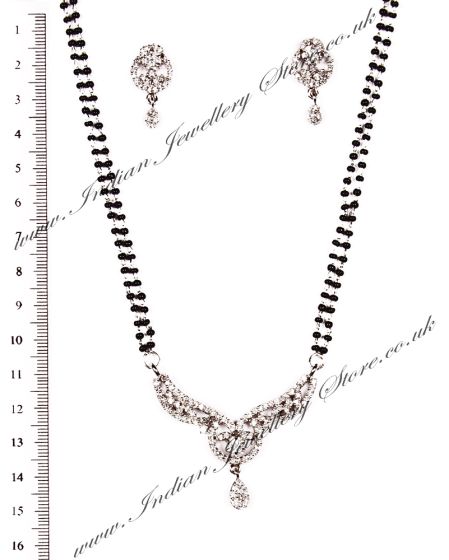 Silver CZ Diamond Mangalsutra Set MSWA03185 Indian Jewellery