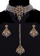 Delicate Beaded Indian Choker, Earrings & Tikka NAEA11753 Indian Jewellery