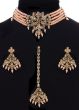 Delicate Beaded Indian Choker, Earrings & Tikka NAPA11766 Indian Jewellery