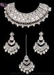 Mirrored Asian Indian Pakistani Jewellery Set - Silver NSWM12295C Indian Jewellery