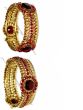 2 x Antique Heritage Maroon Gem Asian Bangles 2.6 WARC03008 Indian Jewellery