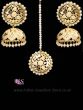 Punjabi Statement jali round tikka & jhumkis IEWL11112 Indian Jewellery
