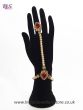 2 x Elegant Pearl & Antique Crystal Indian Hath Panjas - bright red HERL11408 Indian Jewellery