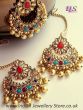 Pearl Indian Earrings & Tikka Jewellery Set - Leela IALC10823C Indian Jewellery