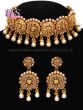 Premium 22k Matt Gold Asian Choker & Earrings NENA11048 Indian Jewellery