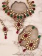 Kundan Necklace Set - Maroon Red & Green NGNP02364 Indian Jewellery