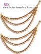 3-line Delicate Gold Pearl Saharas, Earring Chains EEWL11030 Indian Jewellery