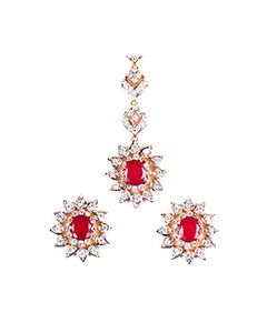 Fine American Diamond Tikka & Studs - Tiana IEWA10608C Indian Jewellery