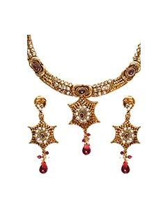 Premium 22k Gold Plated Kundan Jewellery Set NARA0361 Indian Jewellery
