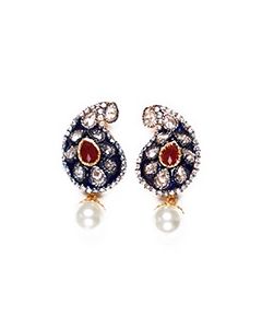 Meena Paisley Studs EGMA03807 Indian Jewellery