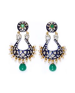 Neha Large Indian Earrings ESMA04343 Indian Jewellery