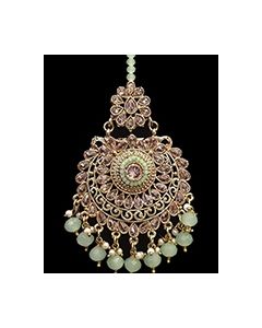 Heeramandi Statement Indian Tikka - Mint ZAGA12268 Indian Jewellery
