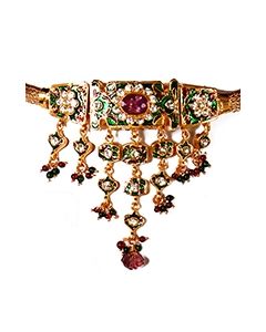 Intricate Meena Choker and Earrings Jewellery Set NGMP02895 Indian Jewellery
