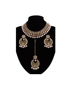 Antique Flexible Indian Jewellery Set - blush, nude NAPK11507 Indian Jewellery