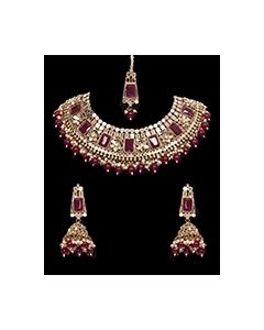 Mirror Traditional Asian Indian Jewellery Set incl Jhumkis NARM12085 Indian Jewellery