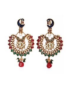 Large Peacock Earrings EAAP03824 Indian Jewellery